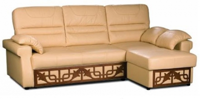 Диван кожаный угловой с оттоманкой «Кэндел»