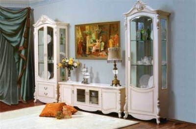 Классические гостиные «Афина» (тумба для TV и витрины)