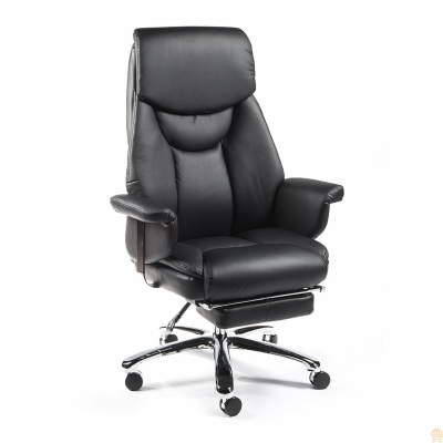 Кресло руководителя Norden Парламент, black leather (черная кожа)